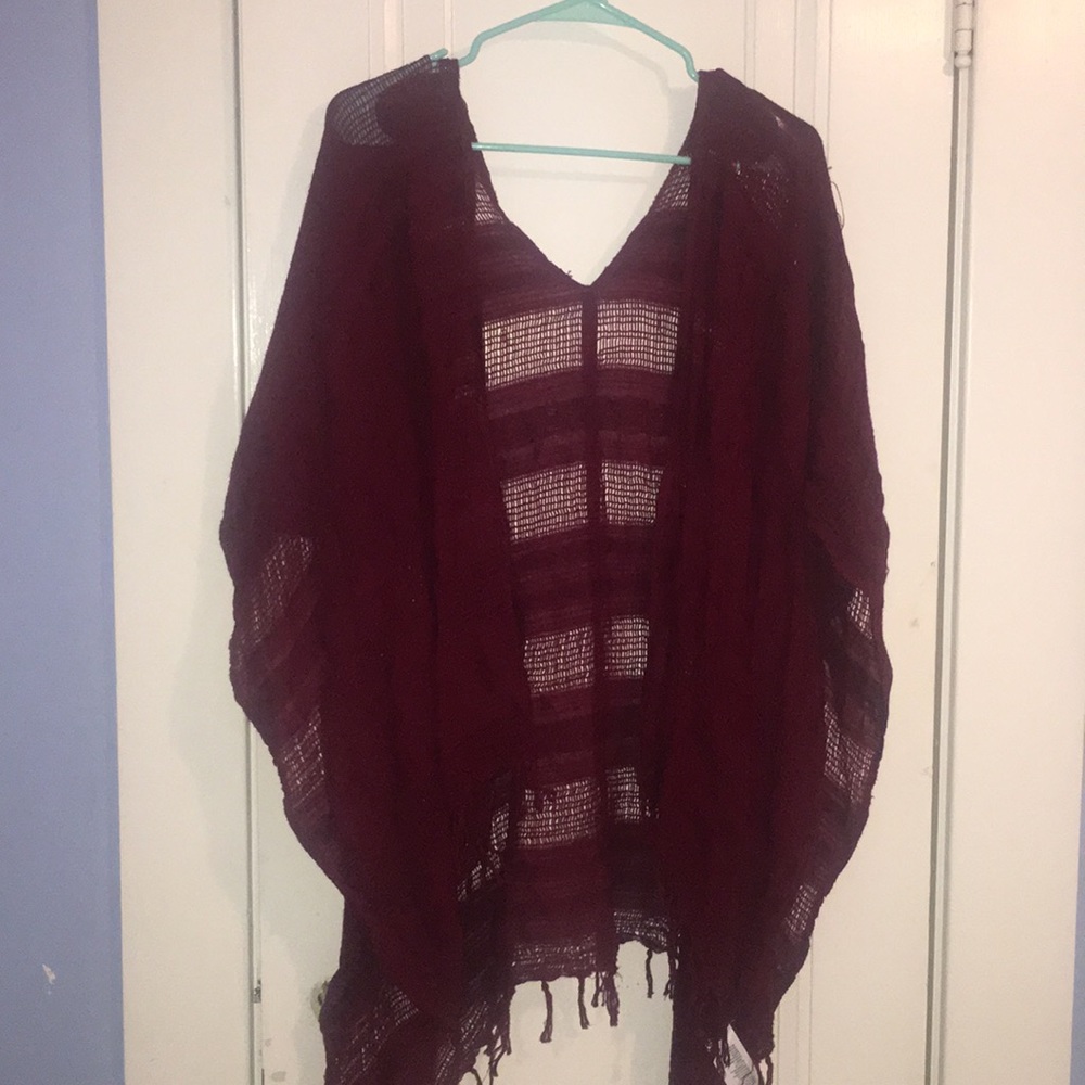 Cranberry poncho